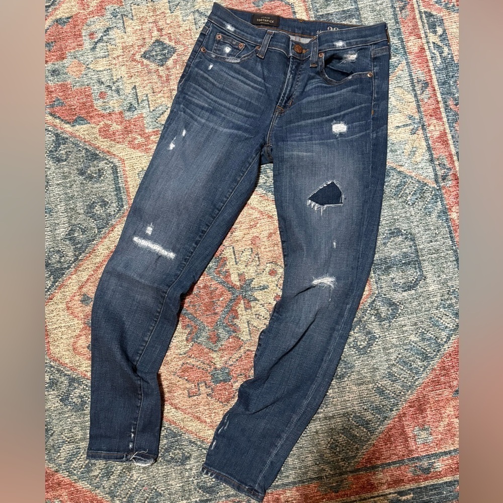 ⚓️J CREW Distressed Toothpick Skinny Jeans